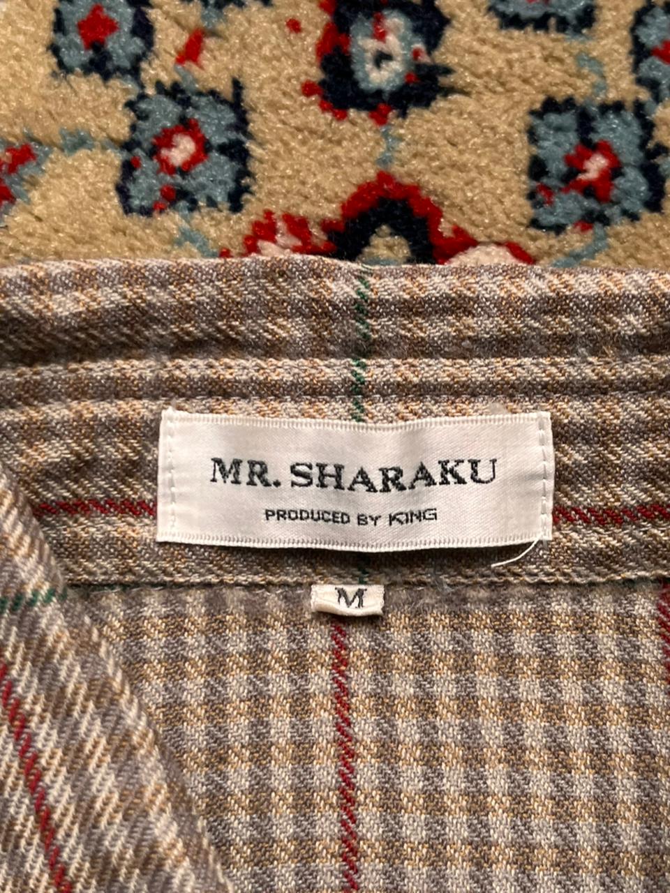 Mr. Sharaku by King Brown Plaid Checkered BUTTON DOWN SHIRT