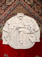 RAGEBLUE White Marble Print Casual BUTTON DOWN SHIRT
