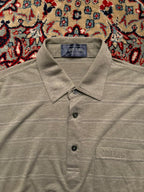 VINTAGE GOOSE PLAYER Sage Green BREATHABLE MESH Striped Polo