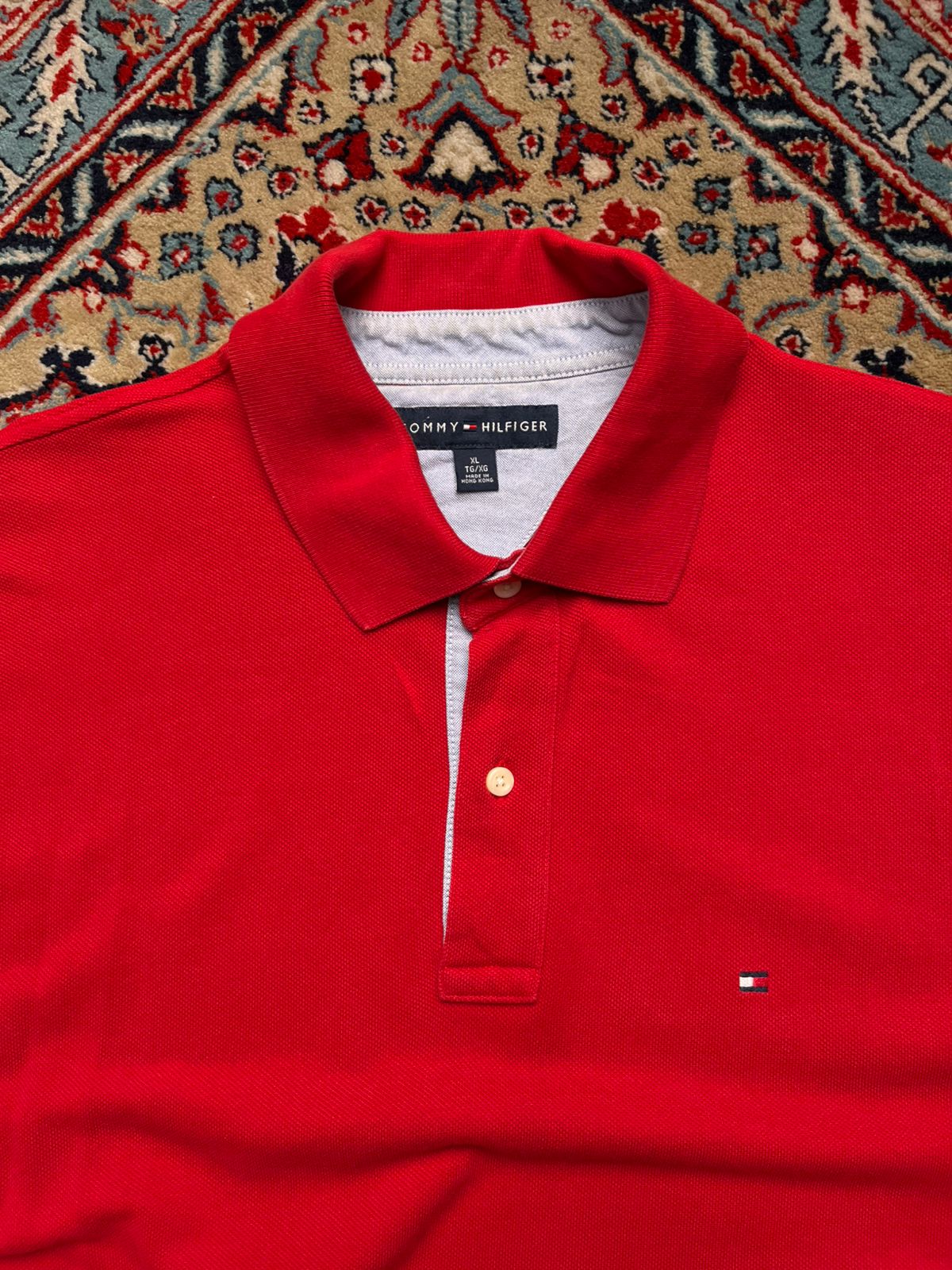 Tommy Hilfiger Solid Red Classic Fit POLO TEE