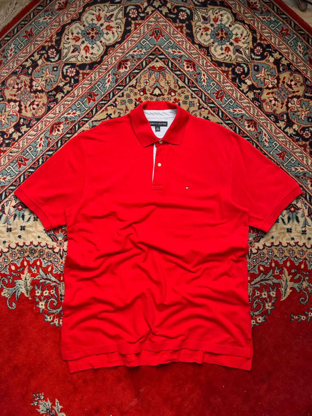 Tommy Hilfiger Solid Red Classic Fit POLO TEE