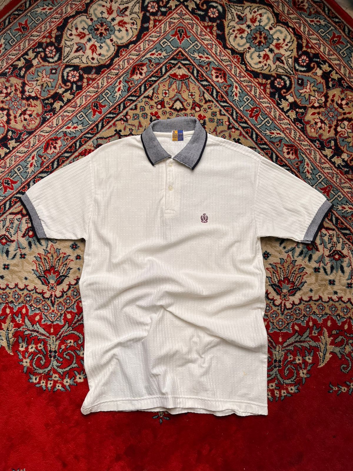 Teen City Collection White Textured KNITTED Polo TEE