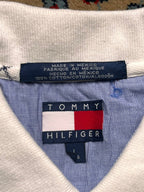 TOMMY HILFIGER Vintage White Blue Check Polo TEE