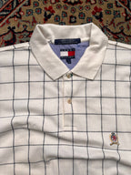 TOMMY HILFIGER Vintage White Blue Check Polo TEE