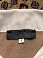 VINTAGE KANGOL Brown White Colorblock Spellout POLO TEE