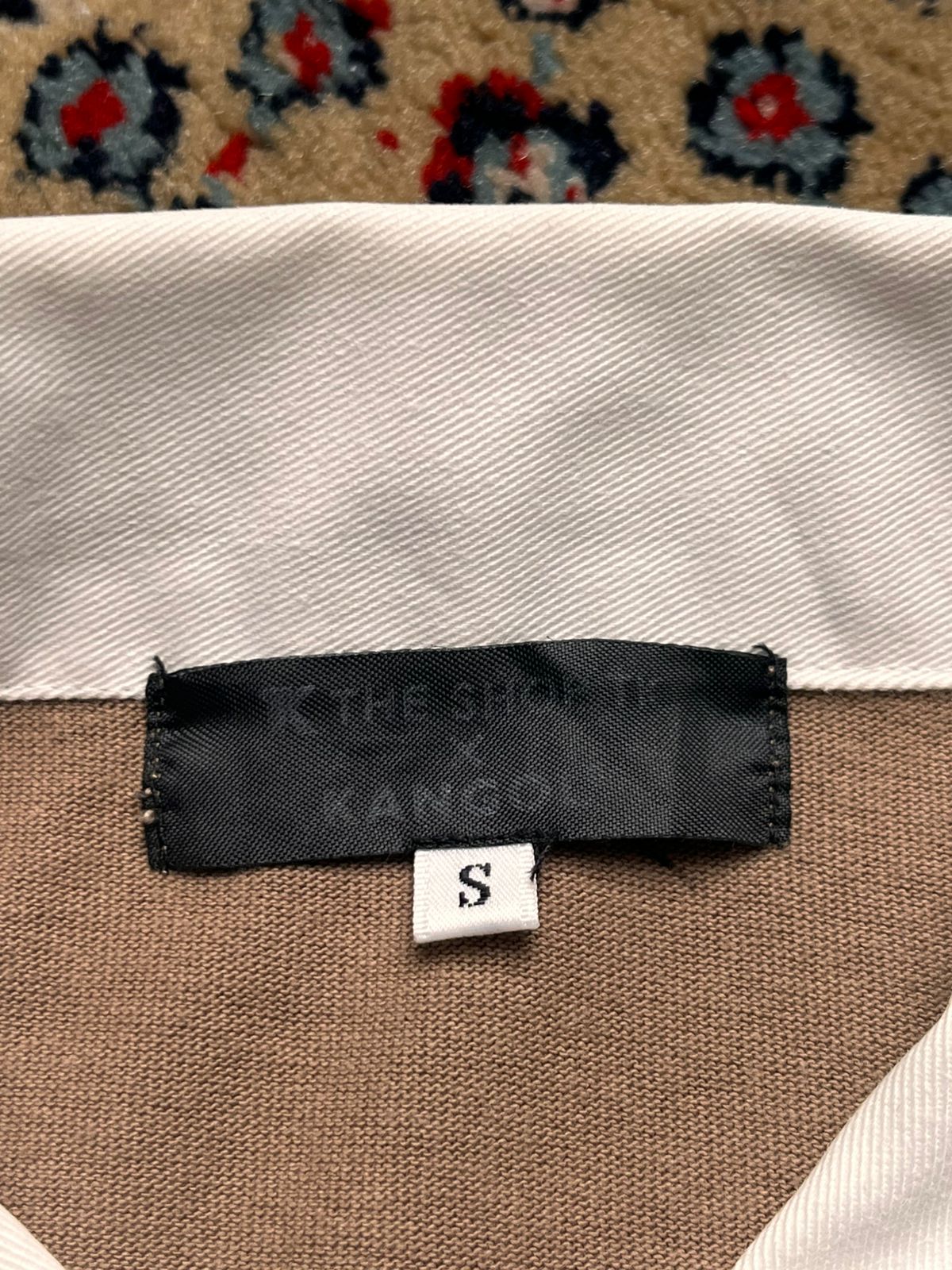 VINTAGE KANGOL Brown White Colorblock Spellout POLO TEE