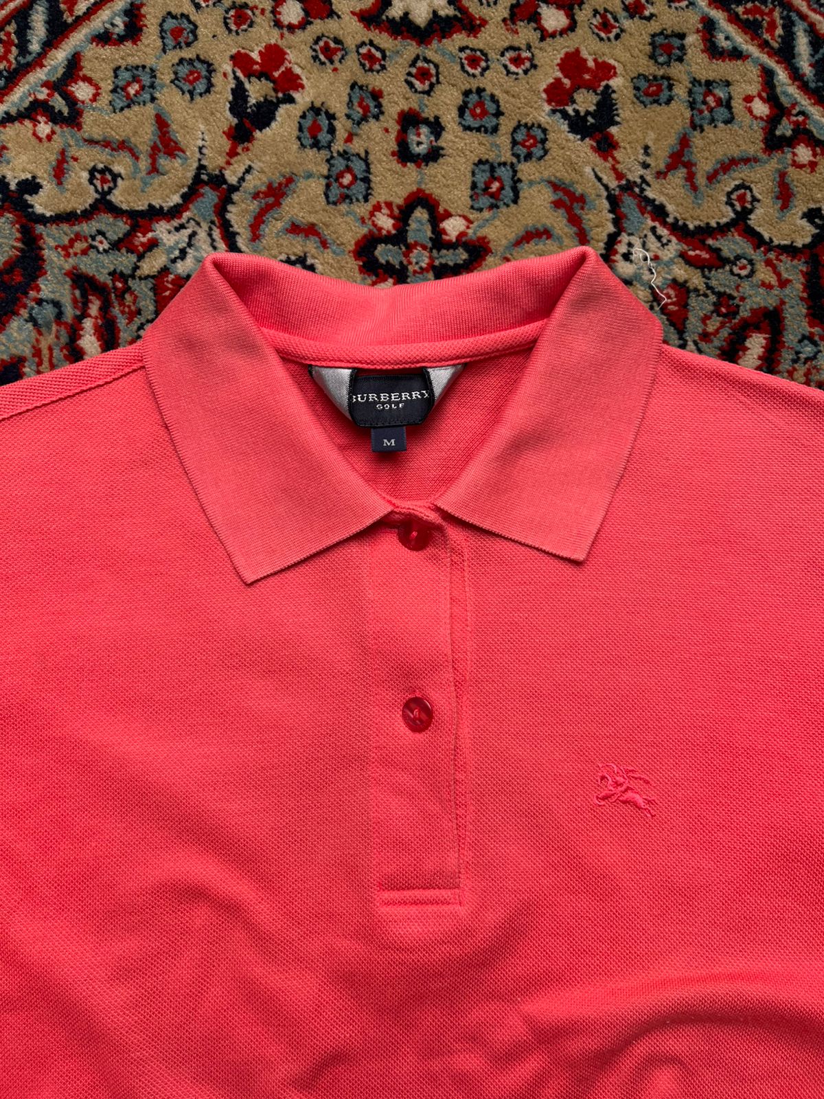 BURBERRY GOLF Coral Pink Polo WOMEN TEE