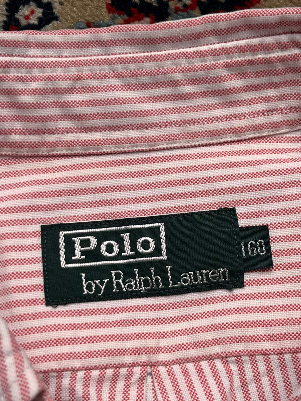 VINTAGE POLO RALPH LAUREN Red White Striped BUTTON DOWN Women SHIRT