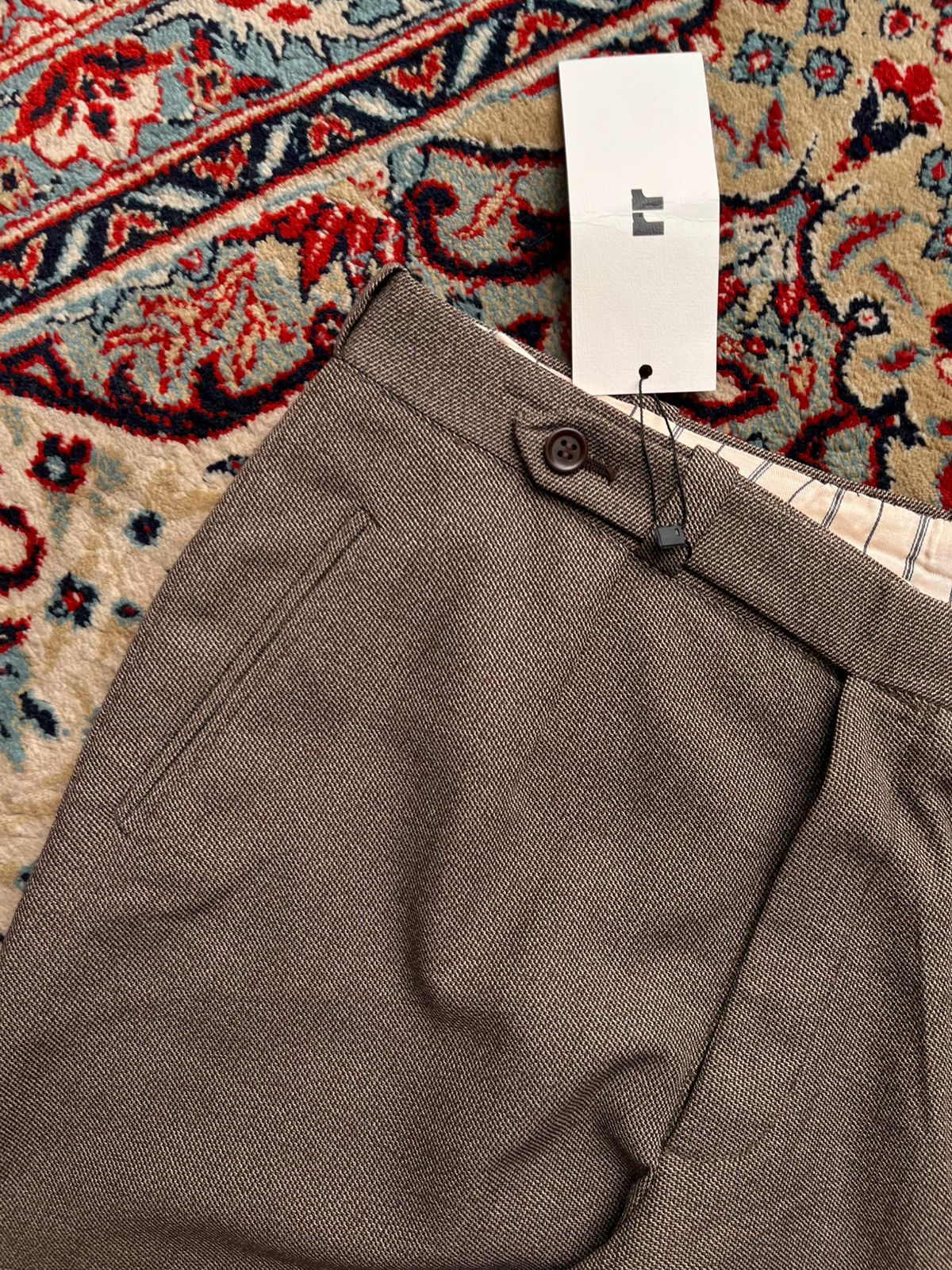 Vintage 70s Style Brown Tweed BOOTCUT FIT Textured Dress PANTS - 34