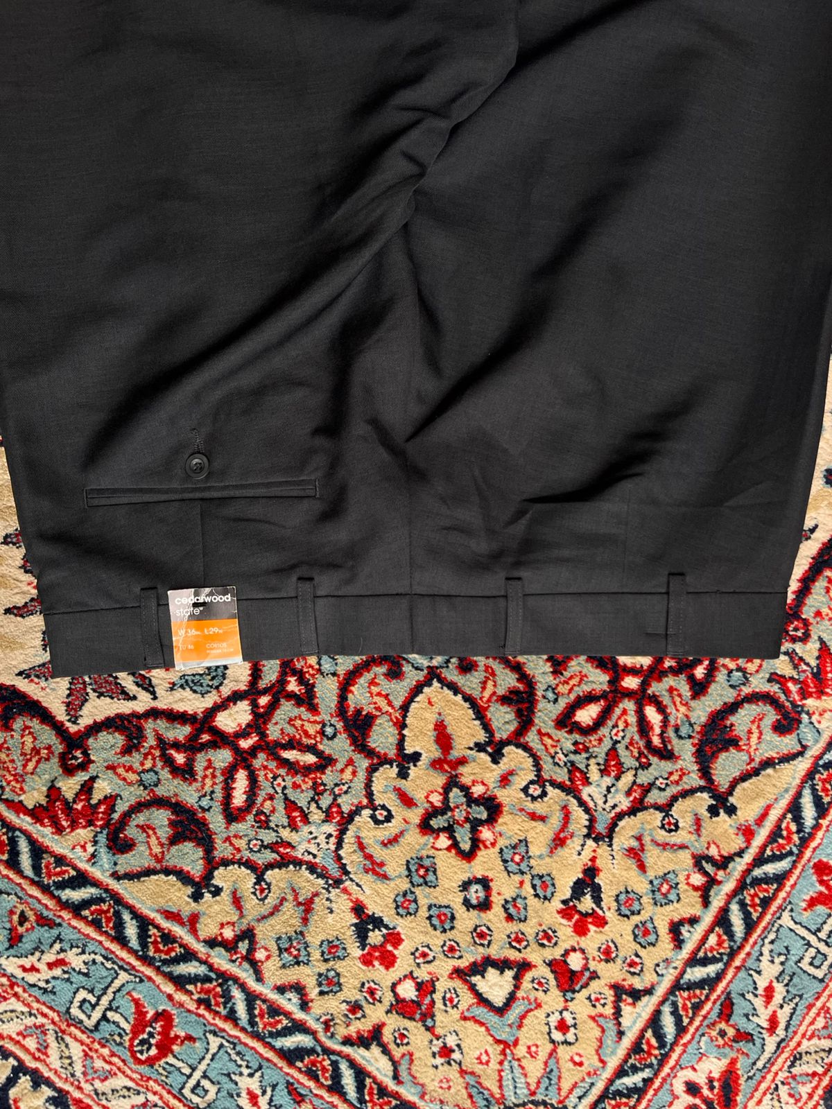 Cedarwood State Black Pleated Smart Tailored Dress Pants - 34