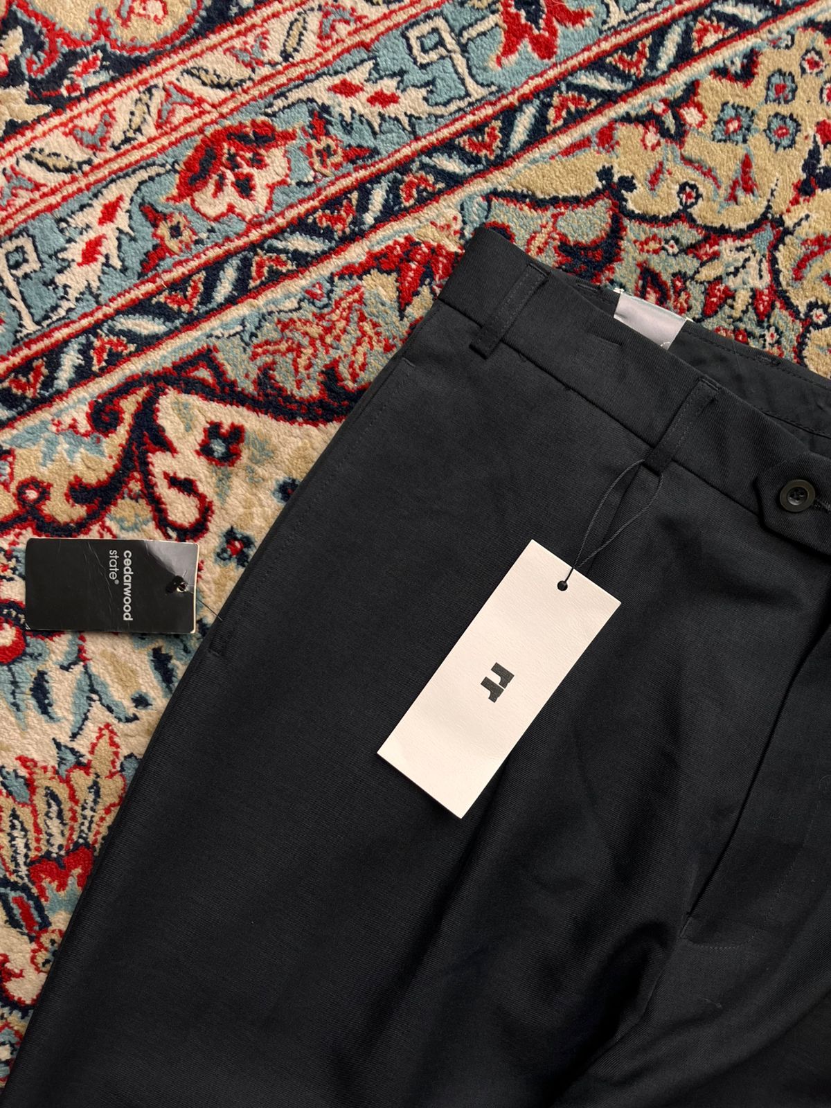 Cedarwood State Black Pleated Smart Tailored Dress Pants - 34