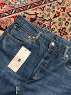 LEVIS 501 ORIGINAL STRAIGHT FIT DARK WASH DENIM JEANS - 34