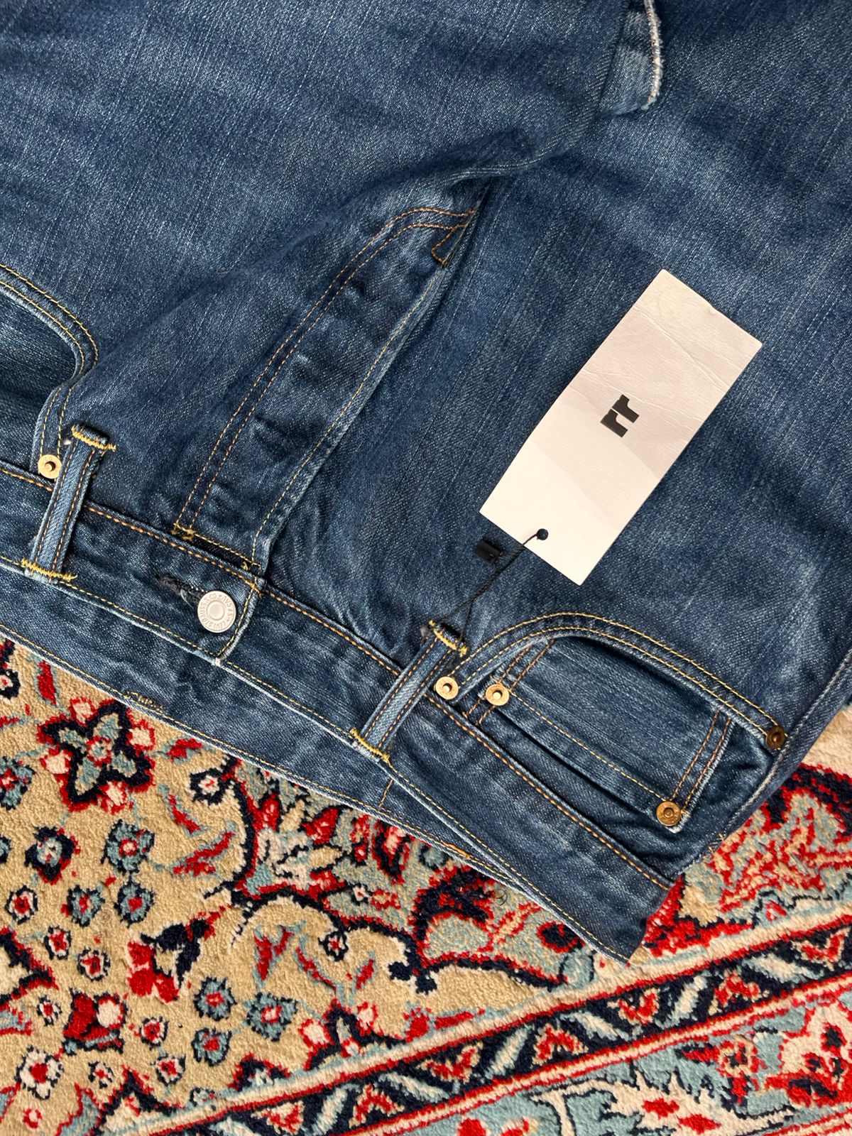LEVIS 501 ORIGINAL STRAIGHT FIT DARK WASH DENIM JEANS - 34
