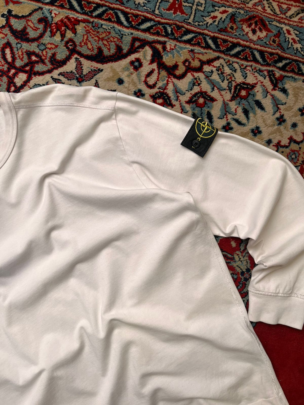 STONE ISLAND COMPASS PATCH LOGO RELAXED FIT WHITE TEE