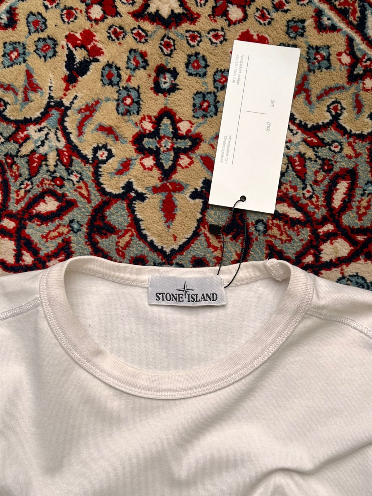 STONE ISLAND COMPASS PATCH LOGO RELAXED FIT WHITE TEE
