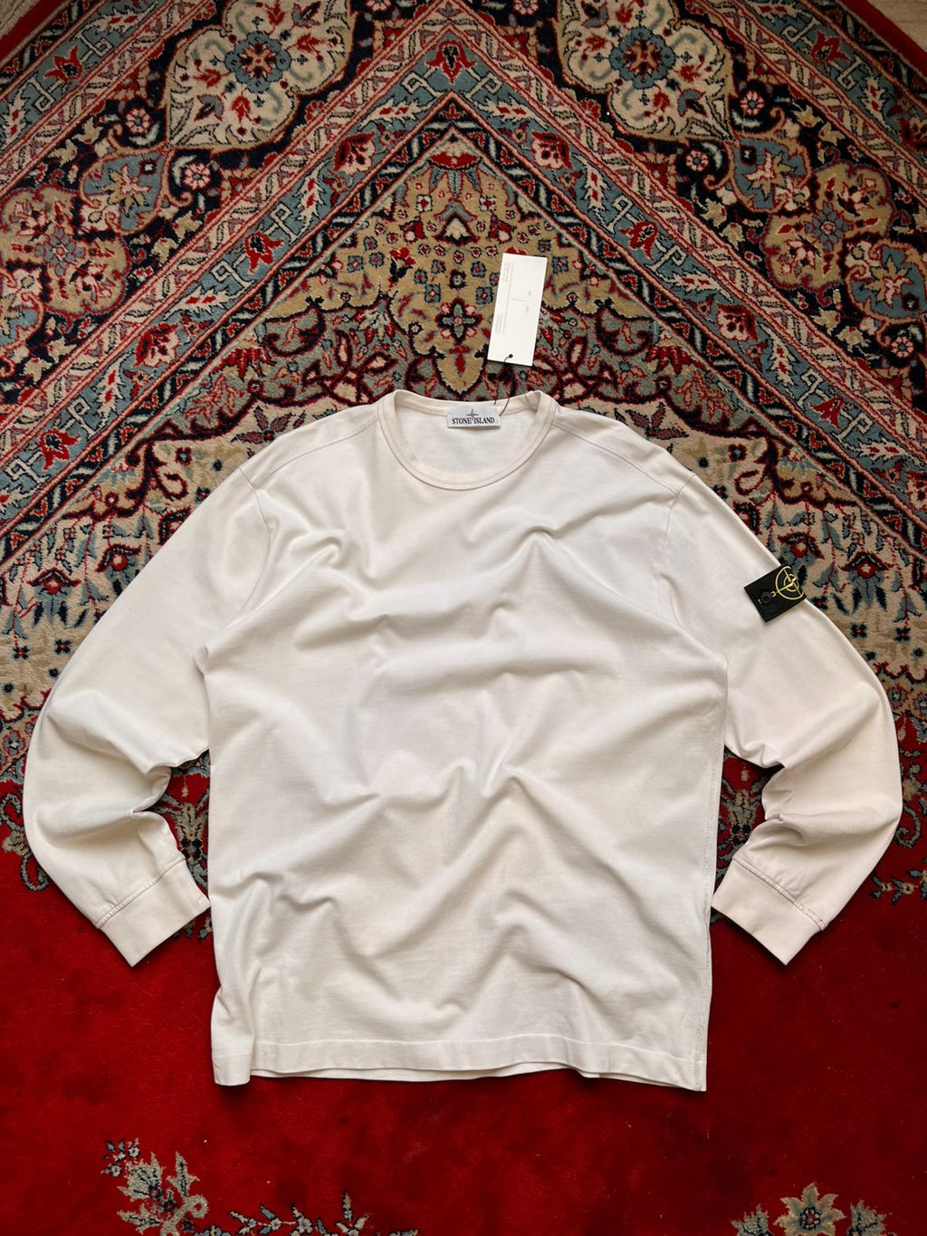 STONE ISLAND COMPASS PATCH LOGO RELAXED FIT WHITE TEE