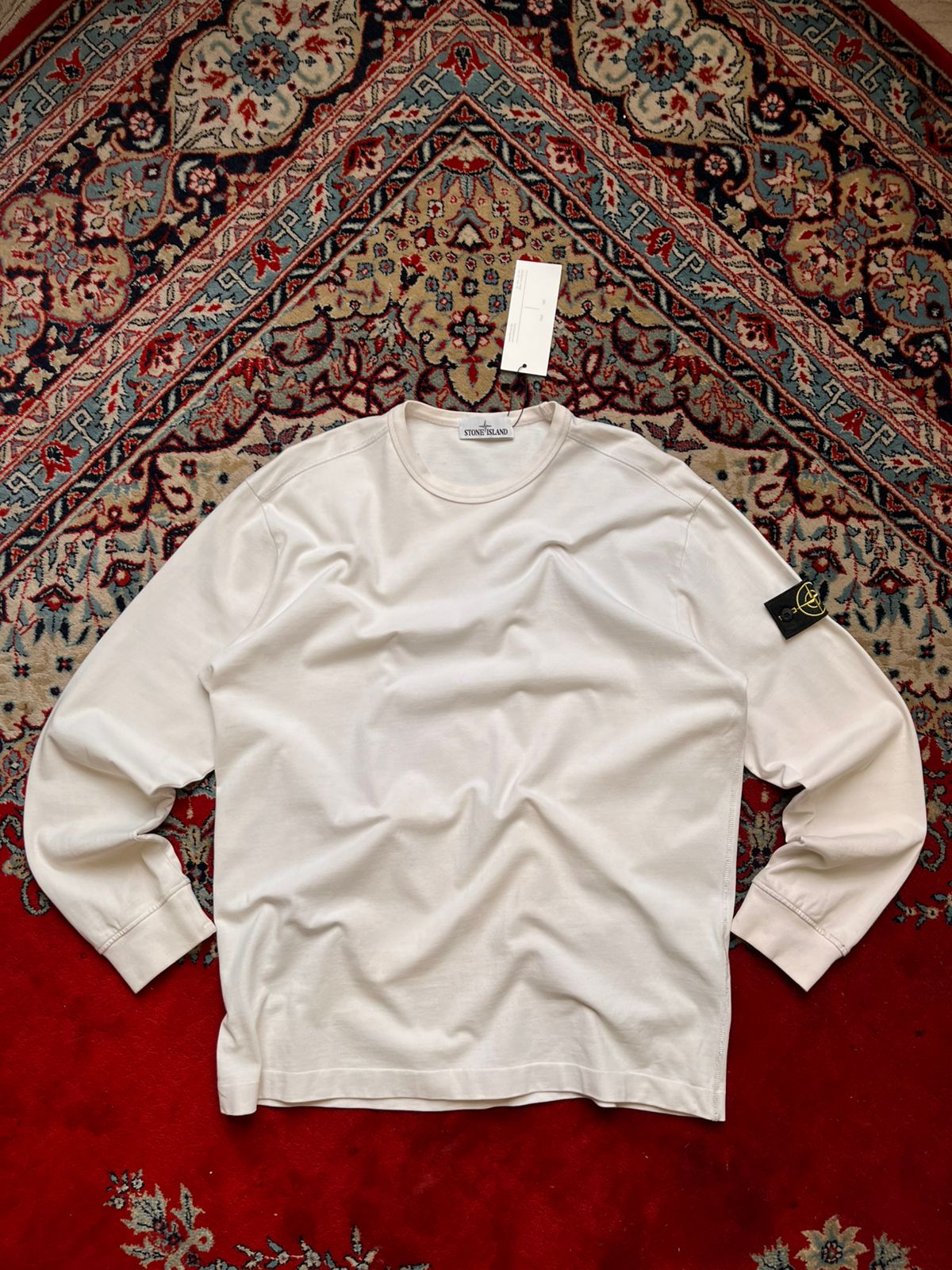 STONE ISLAND COMPASS PATCH LOGO RELAXED FIT WHITE TEE