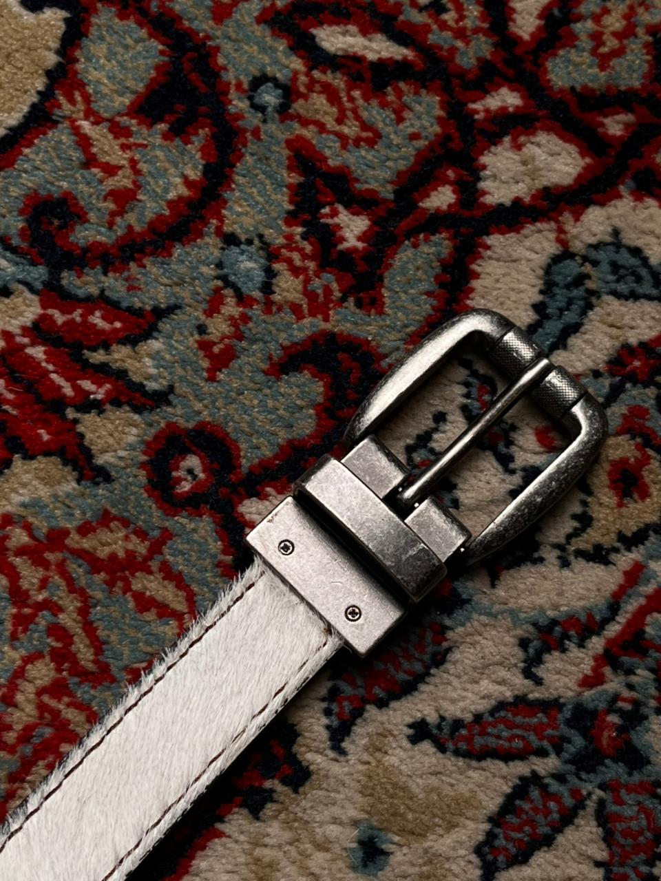 Levi’s Buckle with Reversible Calf Hair Cow Print To Brown Leather Belt