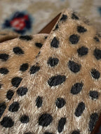 Cheetah Leopard Print Calf Hair Leather Belt