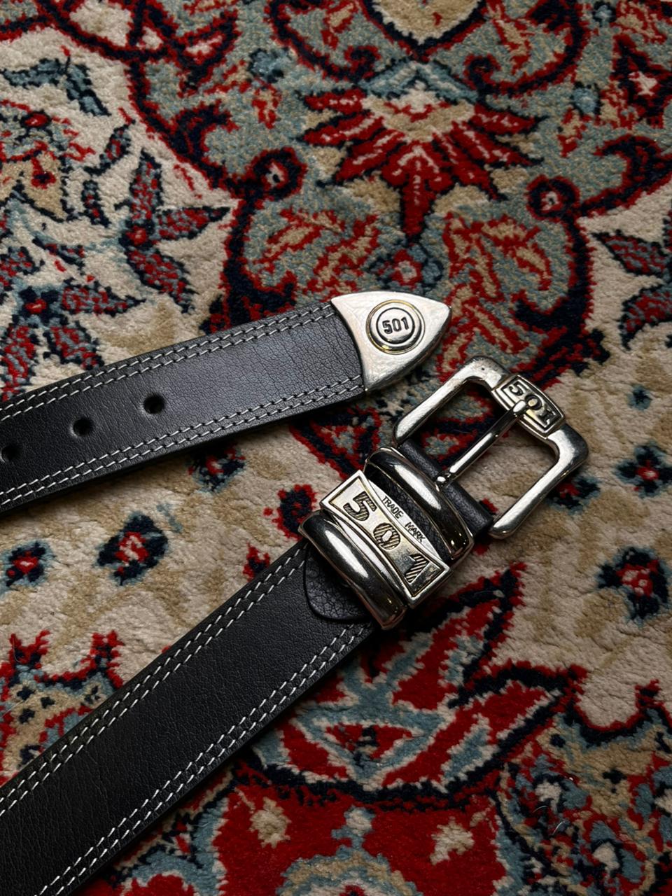 Black Leather Belt with LEVI’S 501 Vintage Buckle
