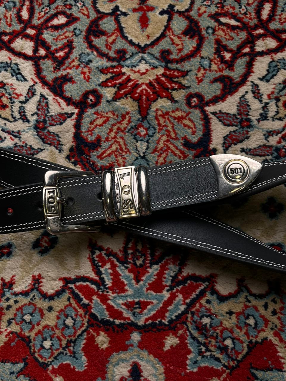 Black Leather Belt with LEVI’S 501 Vintage Buckle
