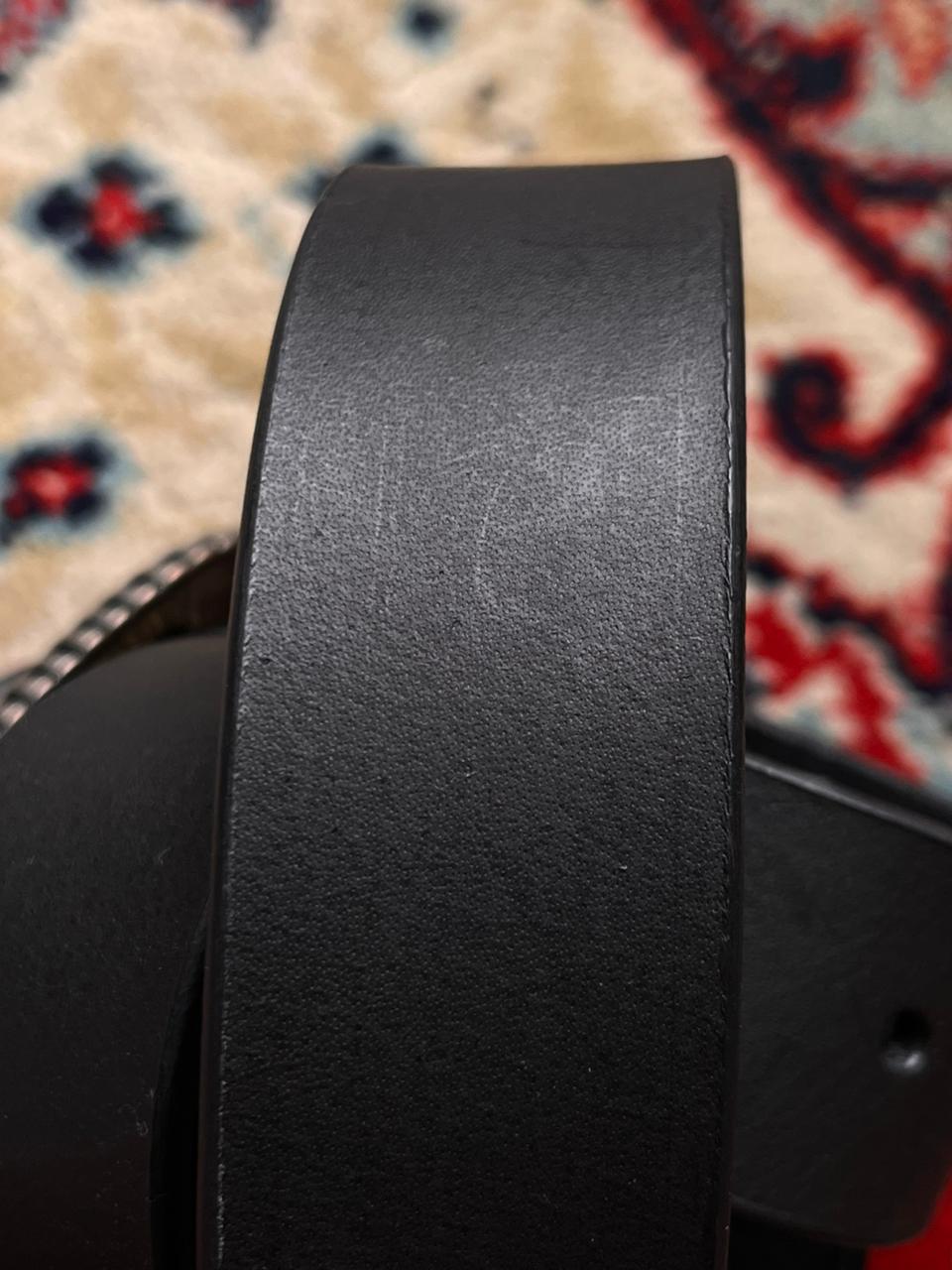Western Black Genuine Leather Engraved Silver Buckle BELT