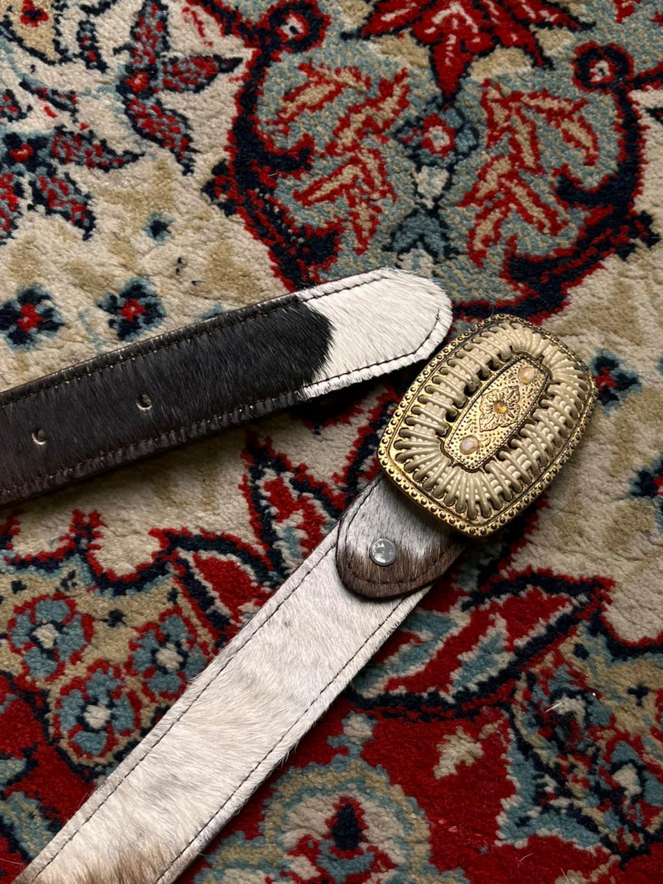 Vintage Western Cowhide Hair on Hide Belt