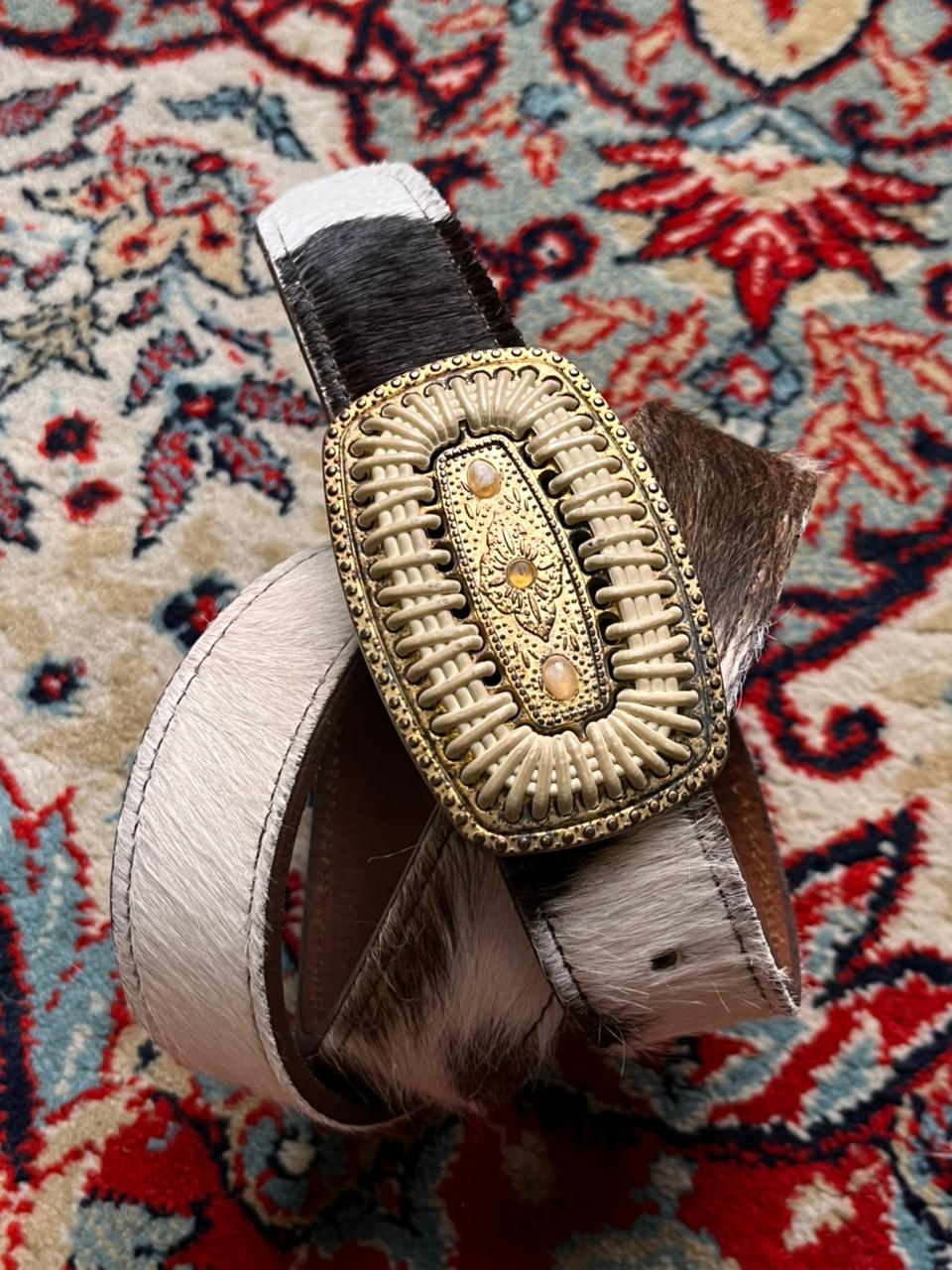 Vintage Western Cowhide Hair on Hide Belt