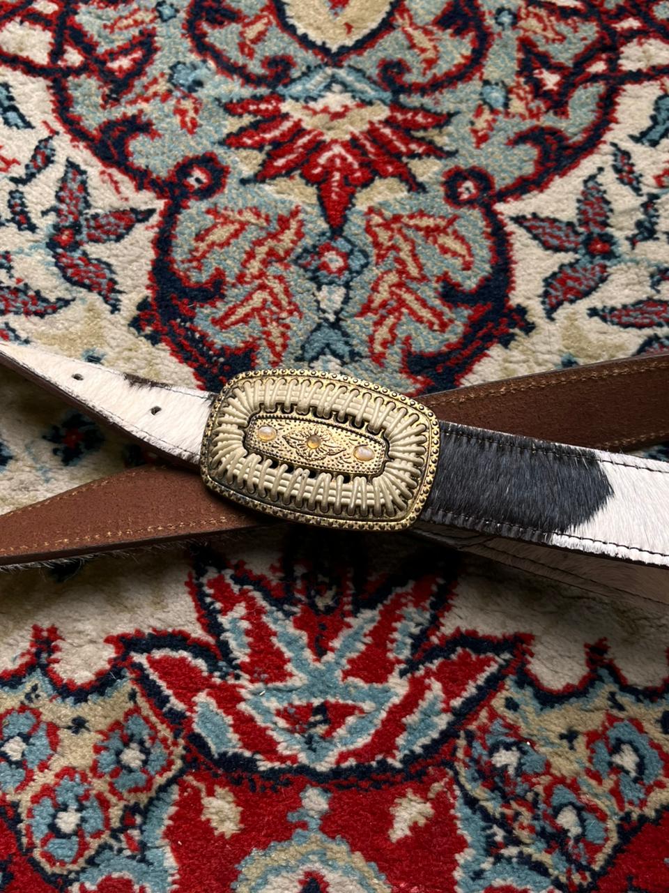 Vintage Western Cowhide Hair on Hide Belt