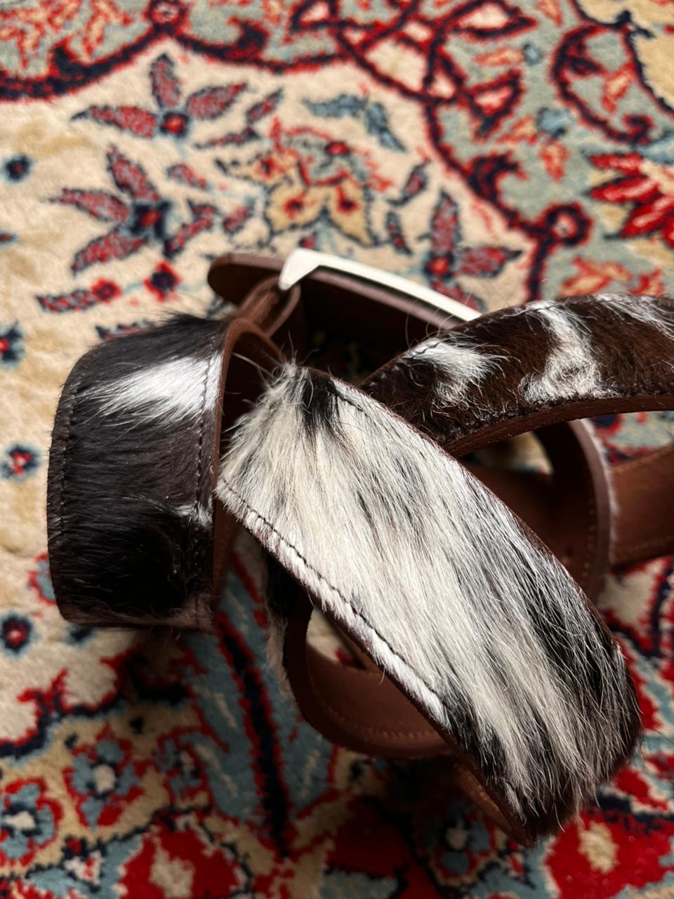 Vintage Western Cowhide Hair on Hide Belt