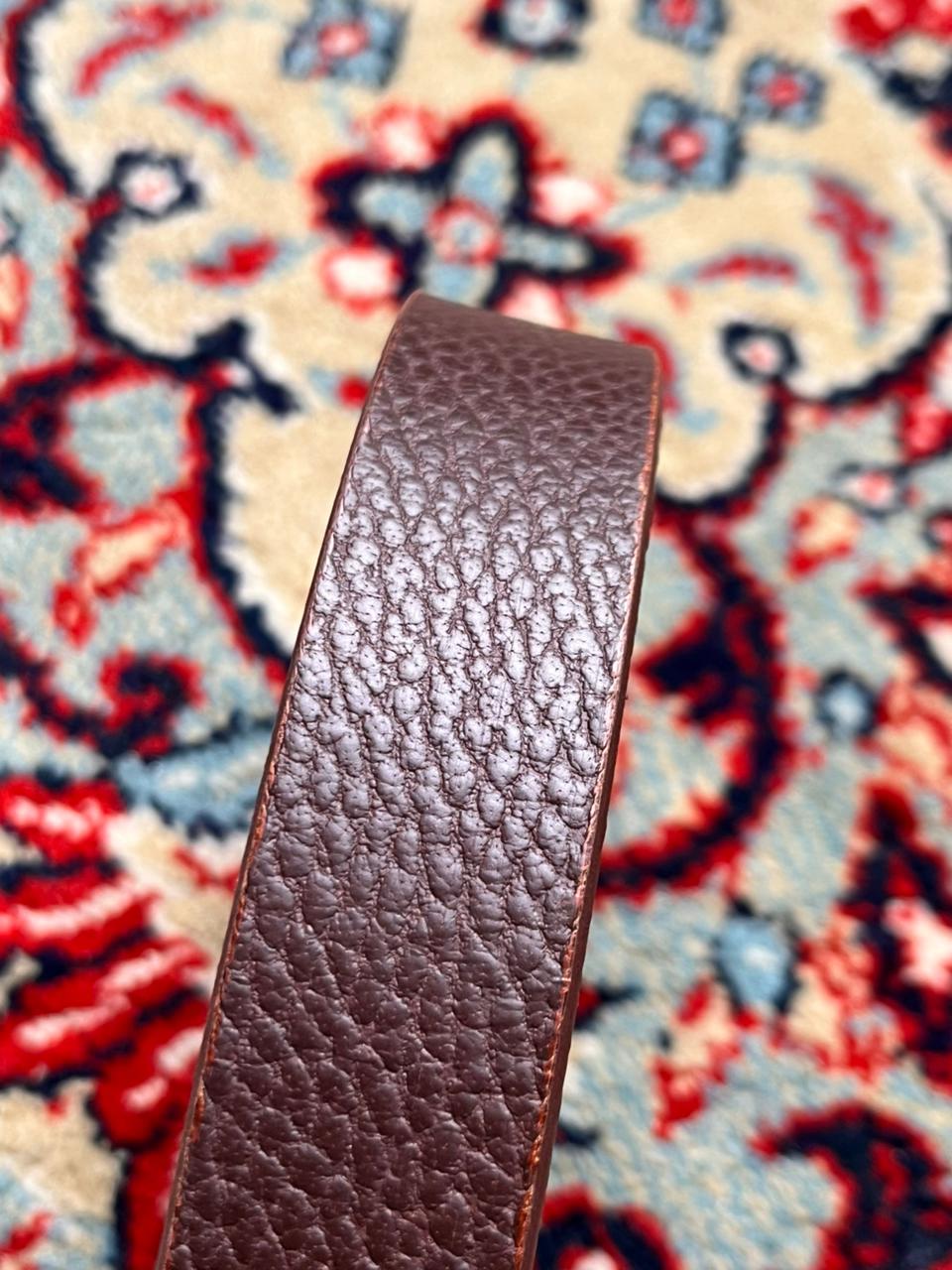 Cowboy Boho Brown Leather Belt with Engraved Metal Buckle