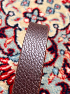 Cowboy Boho Brown Leather Belt with Engraved Metal Buckle