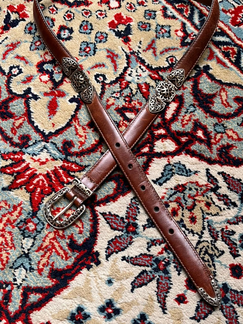 Vintage Brighton Brown Leather Western Belt