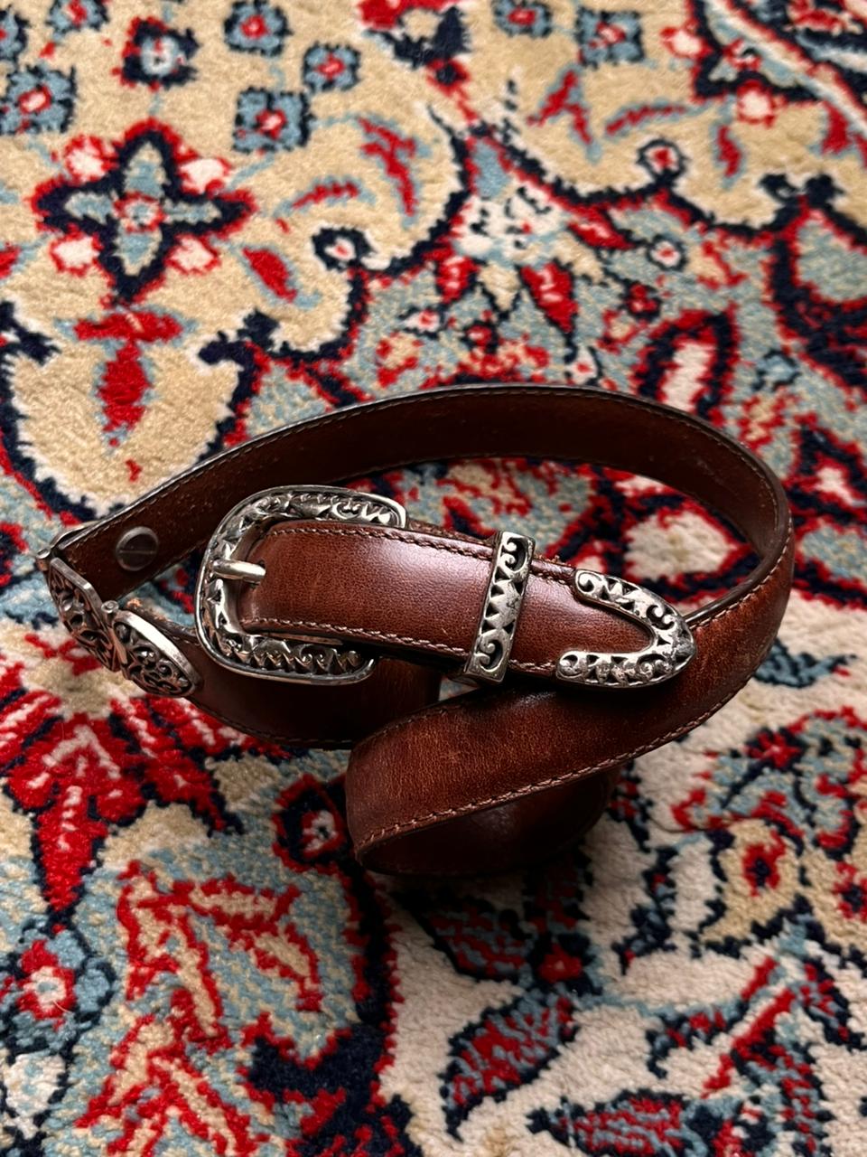 Vintage Brighton Brown Leather Western Belt