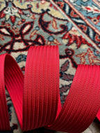 GRIP6 Red Nylon Webbing Belt Brushed Aluminum Buckle