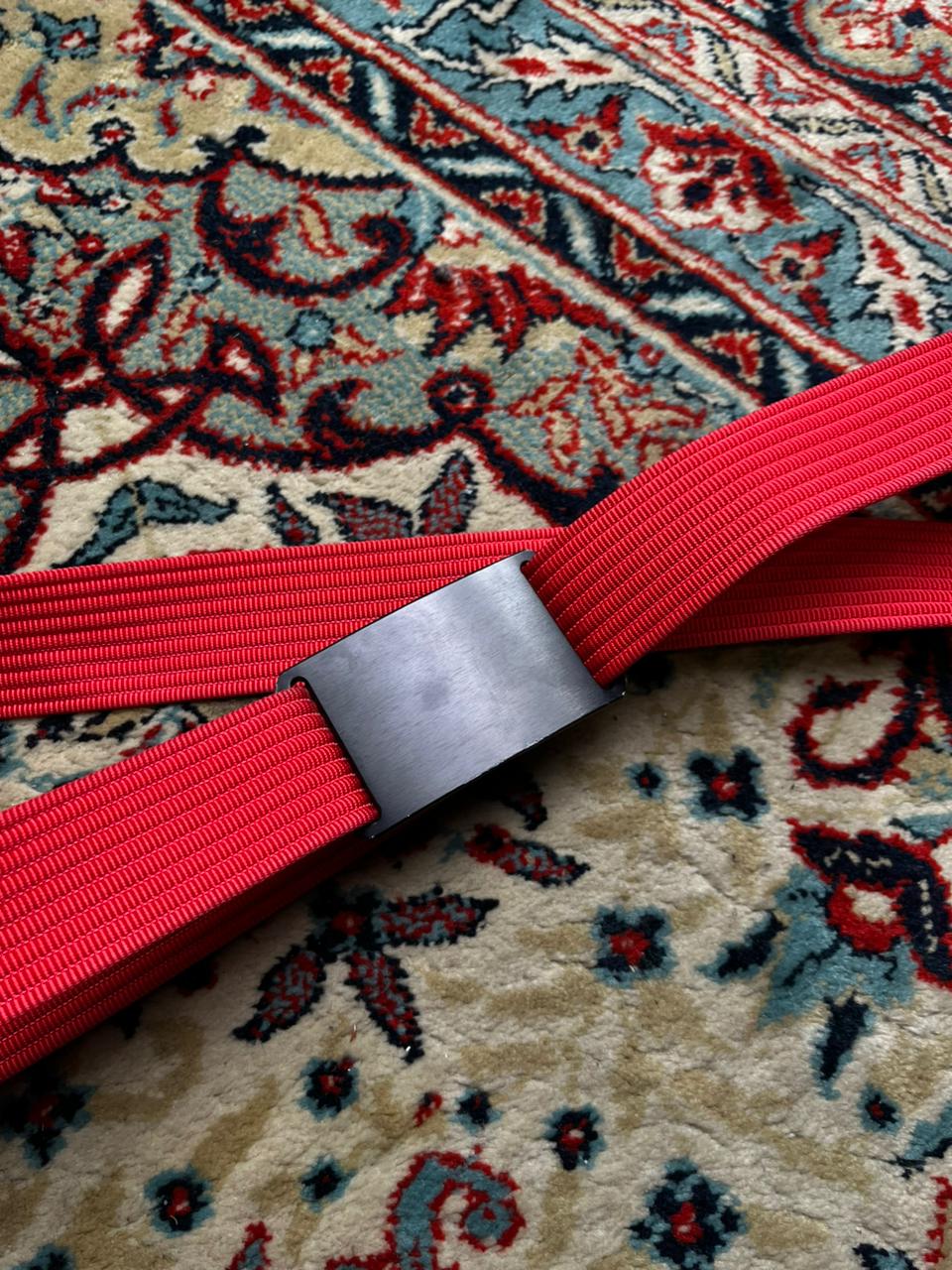 GRIP6 Red Nylon Webbing Belt Brushed Aluminum Buckle