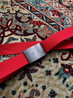 GRIP6 Red Nylon Webbing Belt Brushed Aluminum Buckle