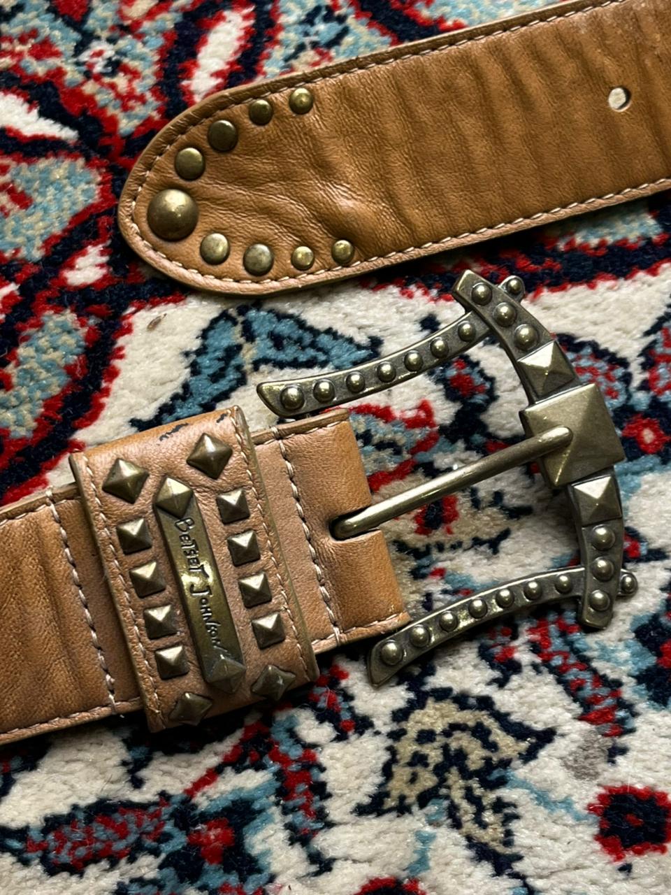 Betsey Johnson Genuine Leather Studded Belt