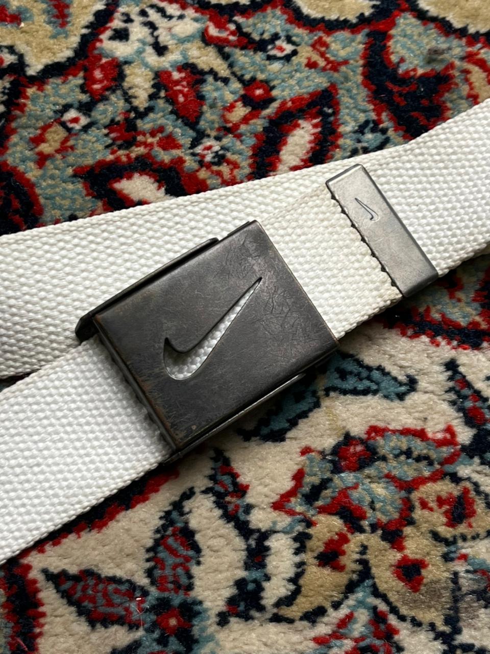 Nike White Canvas Webbing Golf Belt