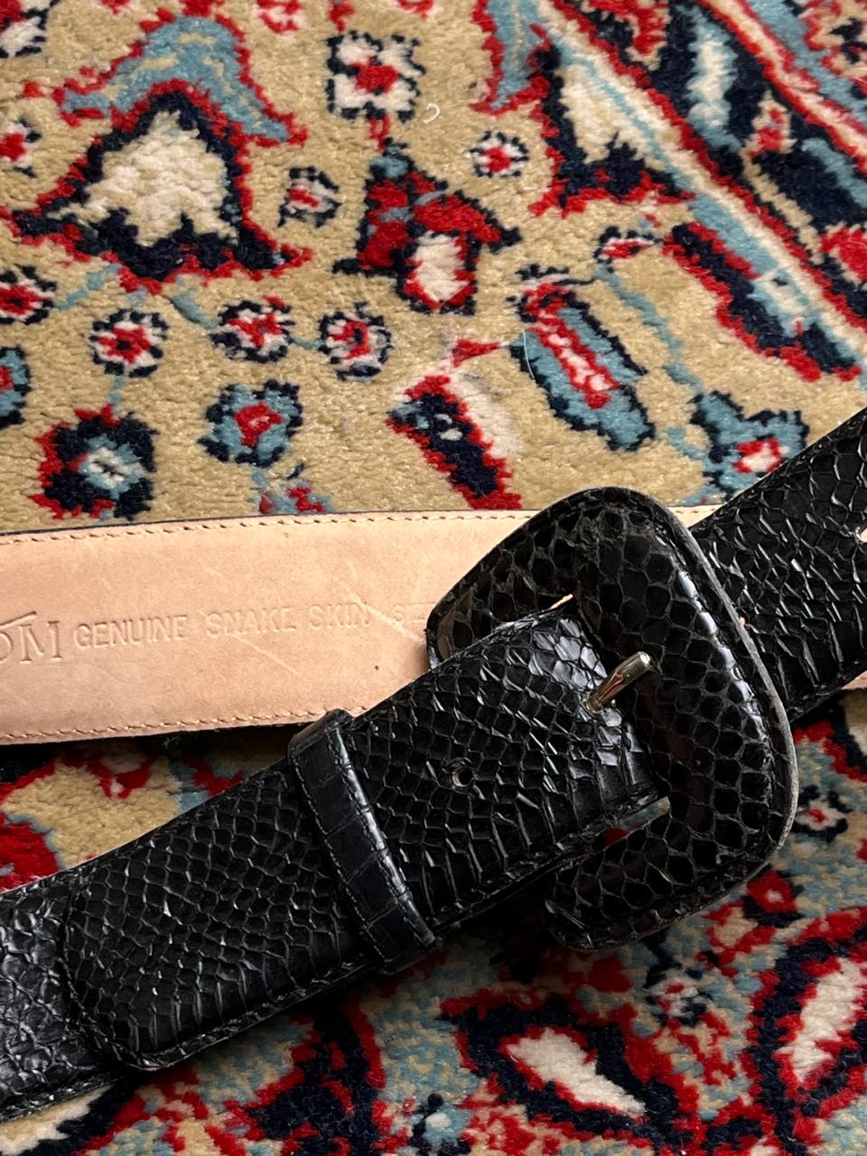 AXIOM VINTAGE GENUINE SNAKE SKIN LEATHER BLACK BELT