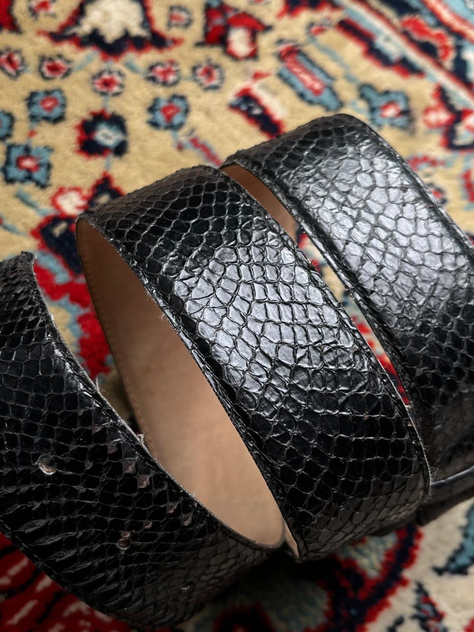 AXIOM VINTAGE GENUINE SNAKE SKIN LEATHER BLACK BELT