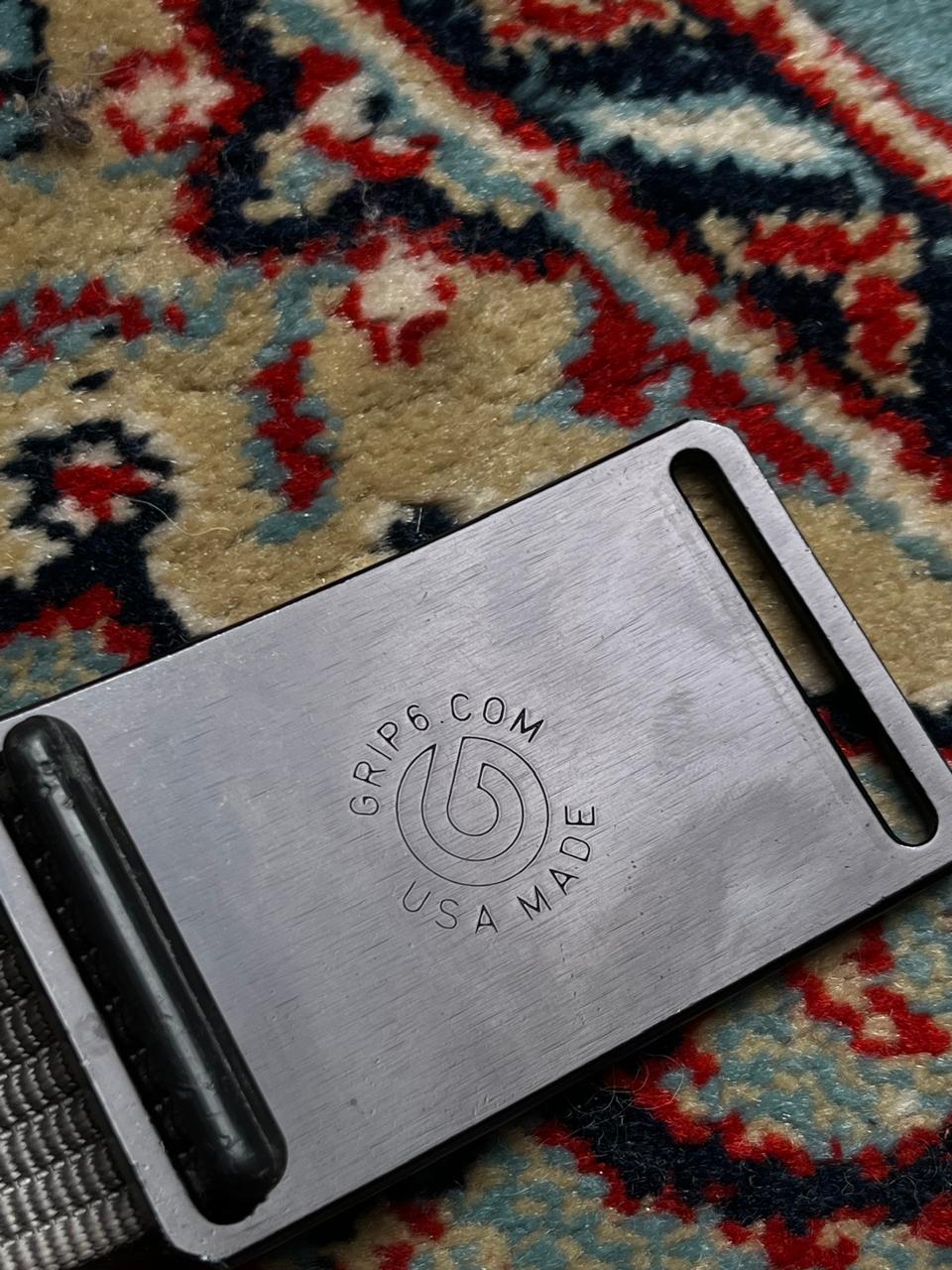 GRIP6 Brushed Silver Aluminum Minimalist Webbing Belt
