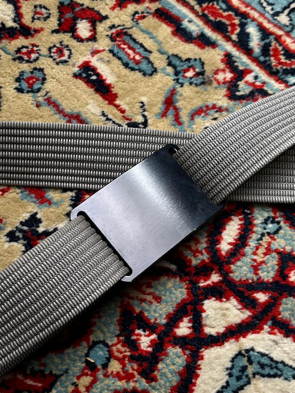 GRIP6 Brushed Silver Aluminum Minimalist Webbing Belt