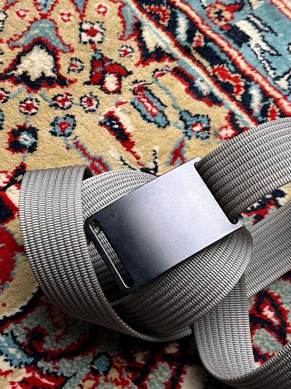 GRIP6 Brushed Silver Aluminum Minimalist Webbing Belt