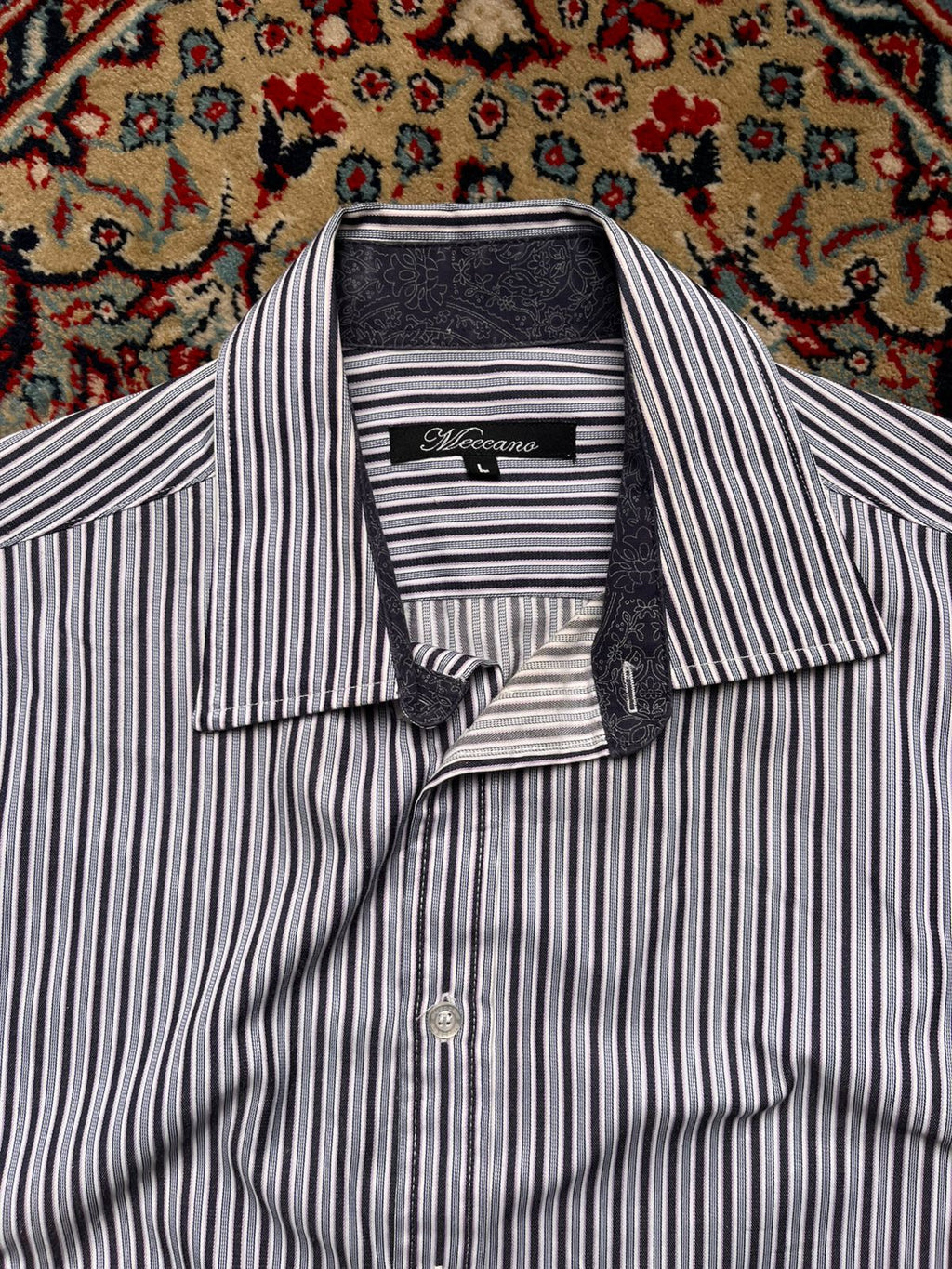 MECCANO Striped Casual Cotton BUTTON DOWN SHIRT