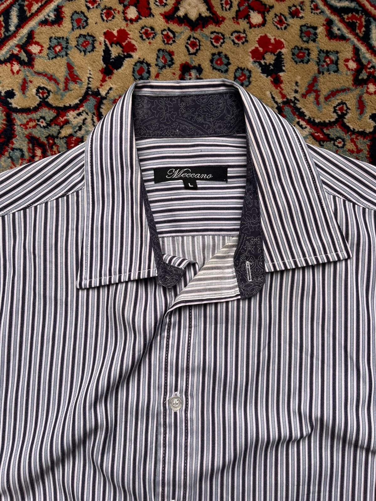 MECCANO Striped Casual Cotton BUTTON DOWN SHIRT