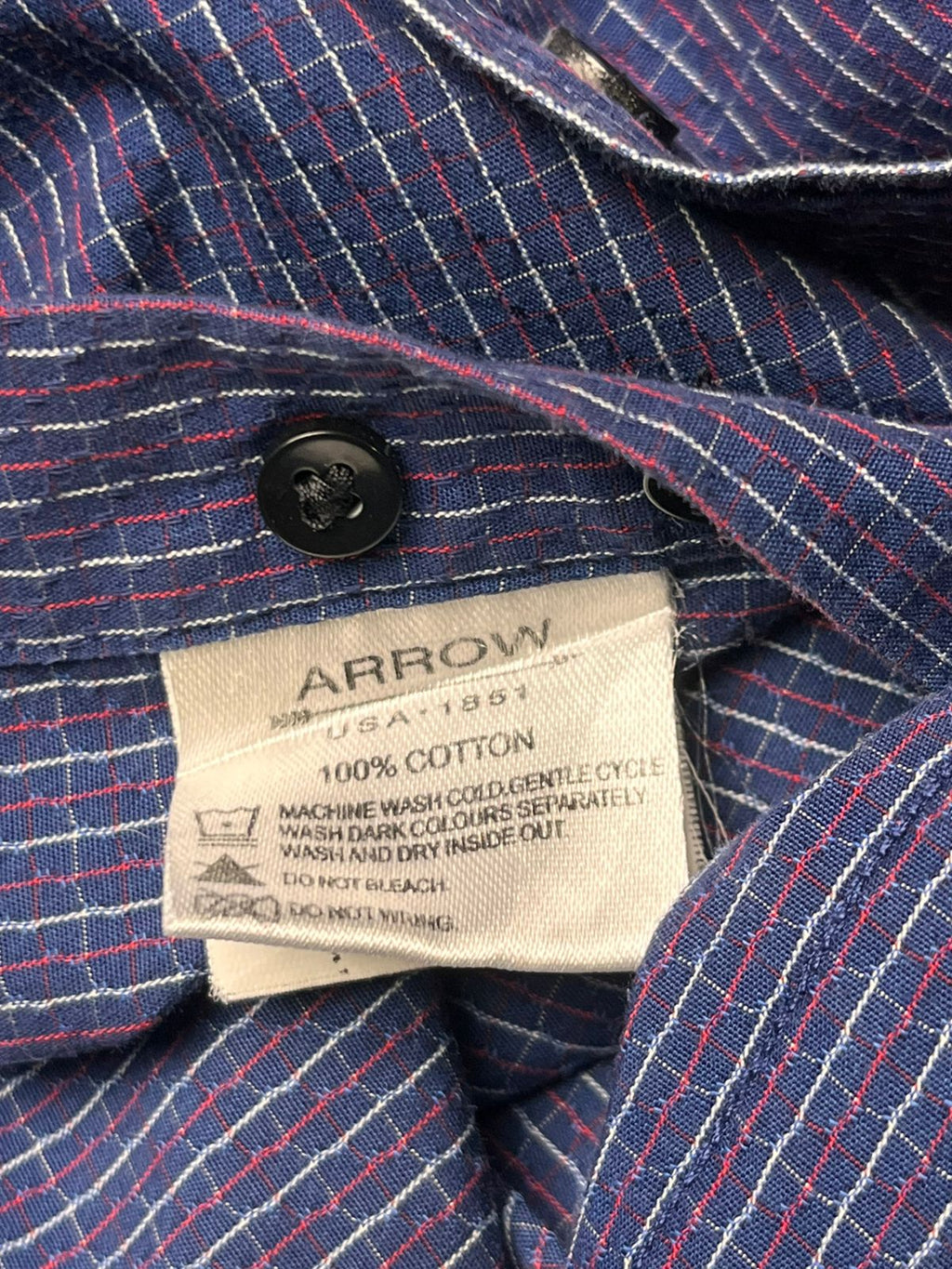 ARROW USA 1851 Blue Grid Slim Fit BUTTON DOWN SHIRT
