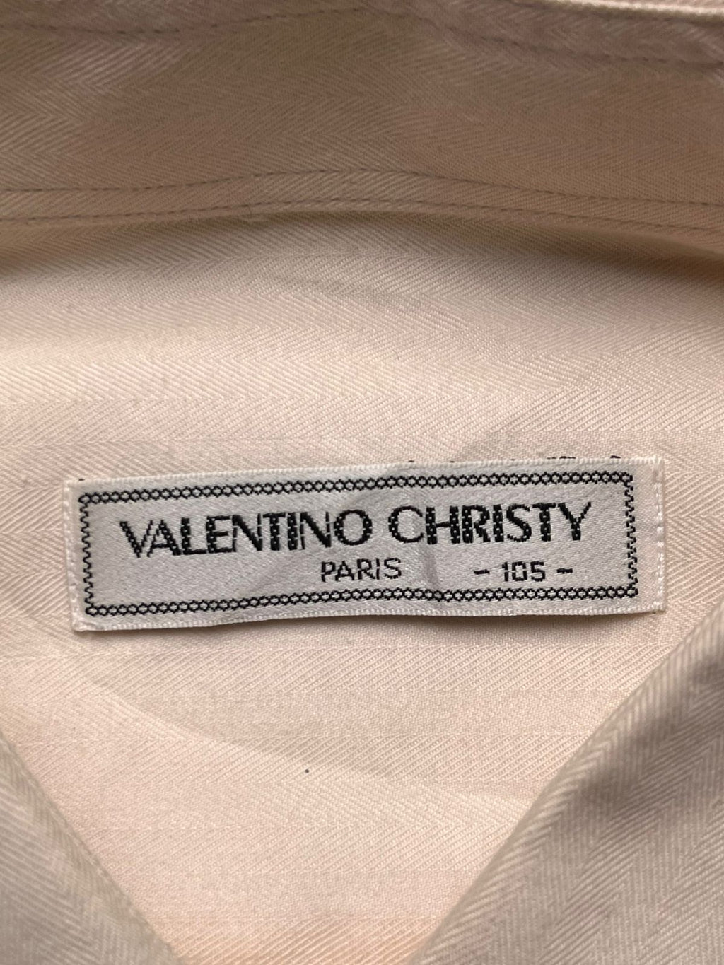 VALENTINO CHRISTY Paris Cream Herringbone BUTTON DOWN SHIRT