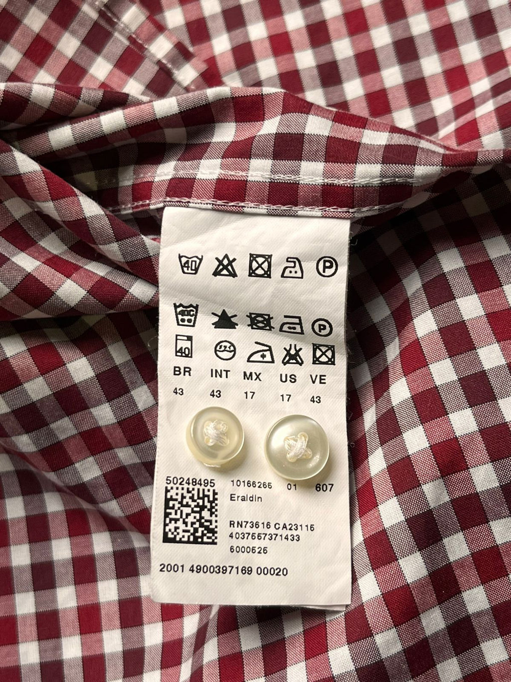 HUGO BOSS Gingham Check Regular Fit BUTTON DOWN SHIRT