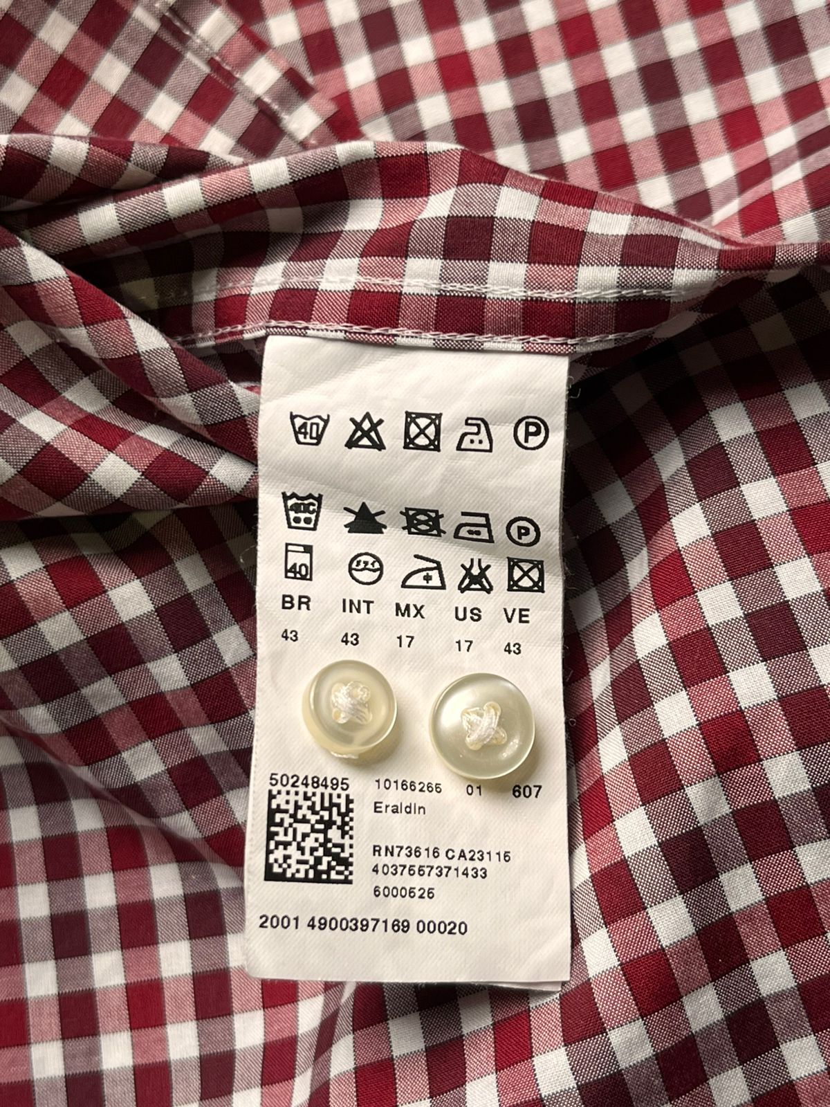 HUGO BOSS Gingham Check Regular Fit BUTTON DOWN SHIRT